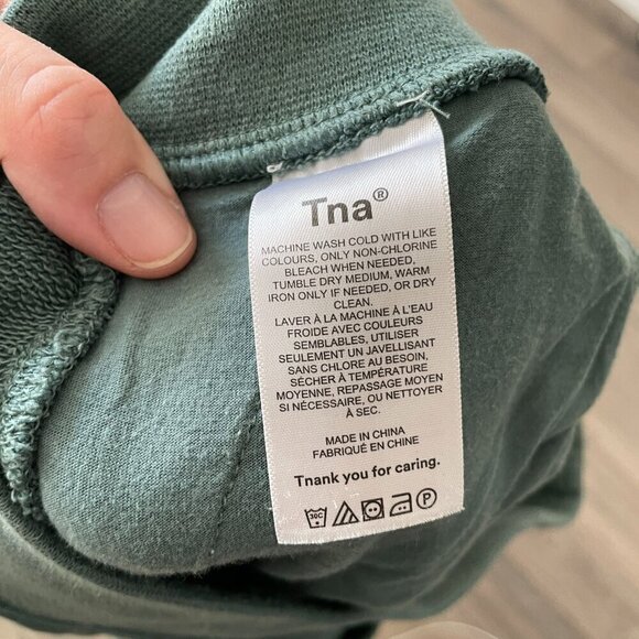 TNA Airy Terry High Rise Pull On Elastic Waist Sweatpants Green Medium - Picture 9 of 9